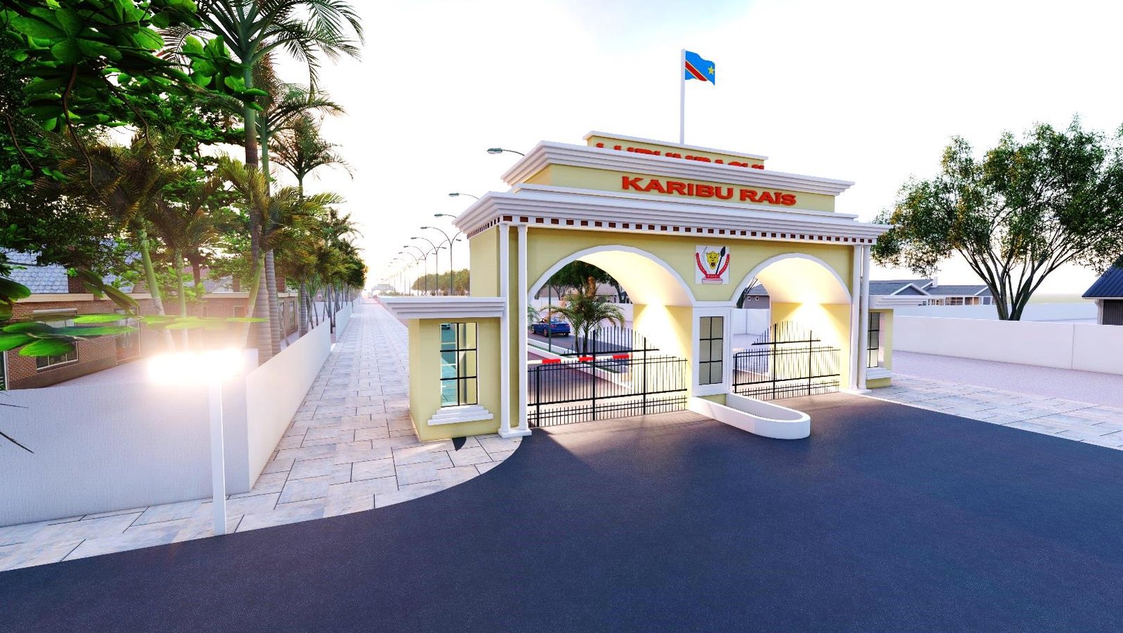 PROJET DE CONSTRUCTION DE 3 PORTIQUES D’ENTREE A LA PRESIDENCE LUBUMBASHI/KAMANYOLA